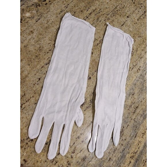 Unbranded Other - New! Mens L Womens XXL White Cotton 14" Long Gloves Inspector Costume